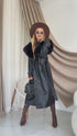 "PUDDING CV2184" Faux Leather Trench – Black